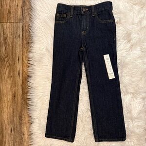 Cat & Jack Boys Relaxed Straight Jeans Size 5 Dark Wash NEW